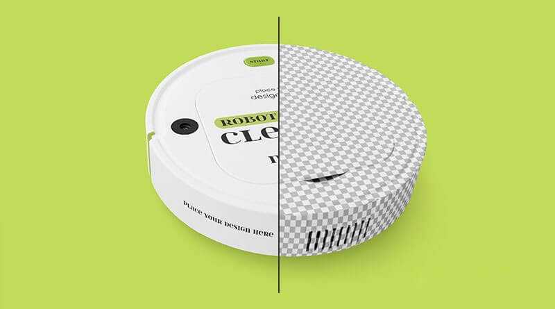 Free Robot Vacuum Cleaner Mockup 2 PSD set
