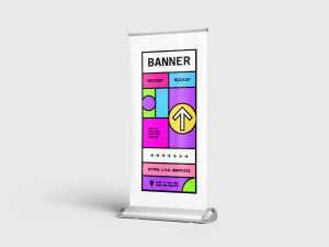 Free Rollup Standing Banner Mockup PSD