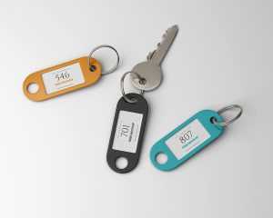 Free Room Key Tag Mockup PSD