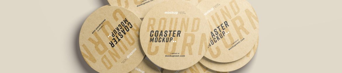 Free Round Coaster Mockup