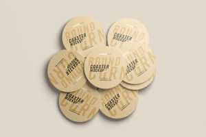 Free Round Coaster Mockup