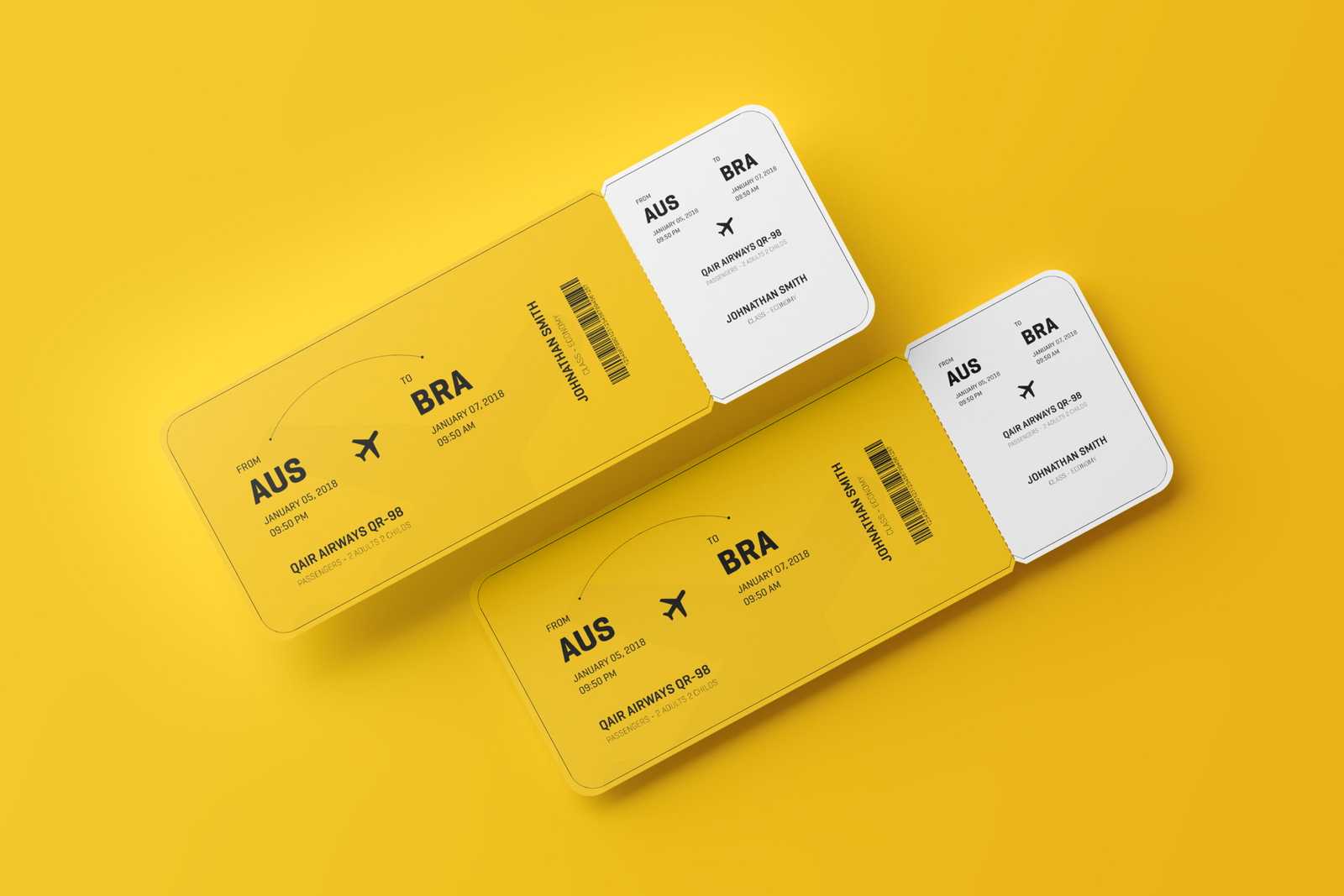 Free Round Corner Event Ticket Mockup