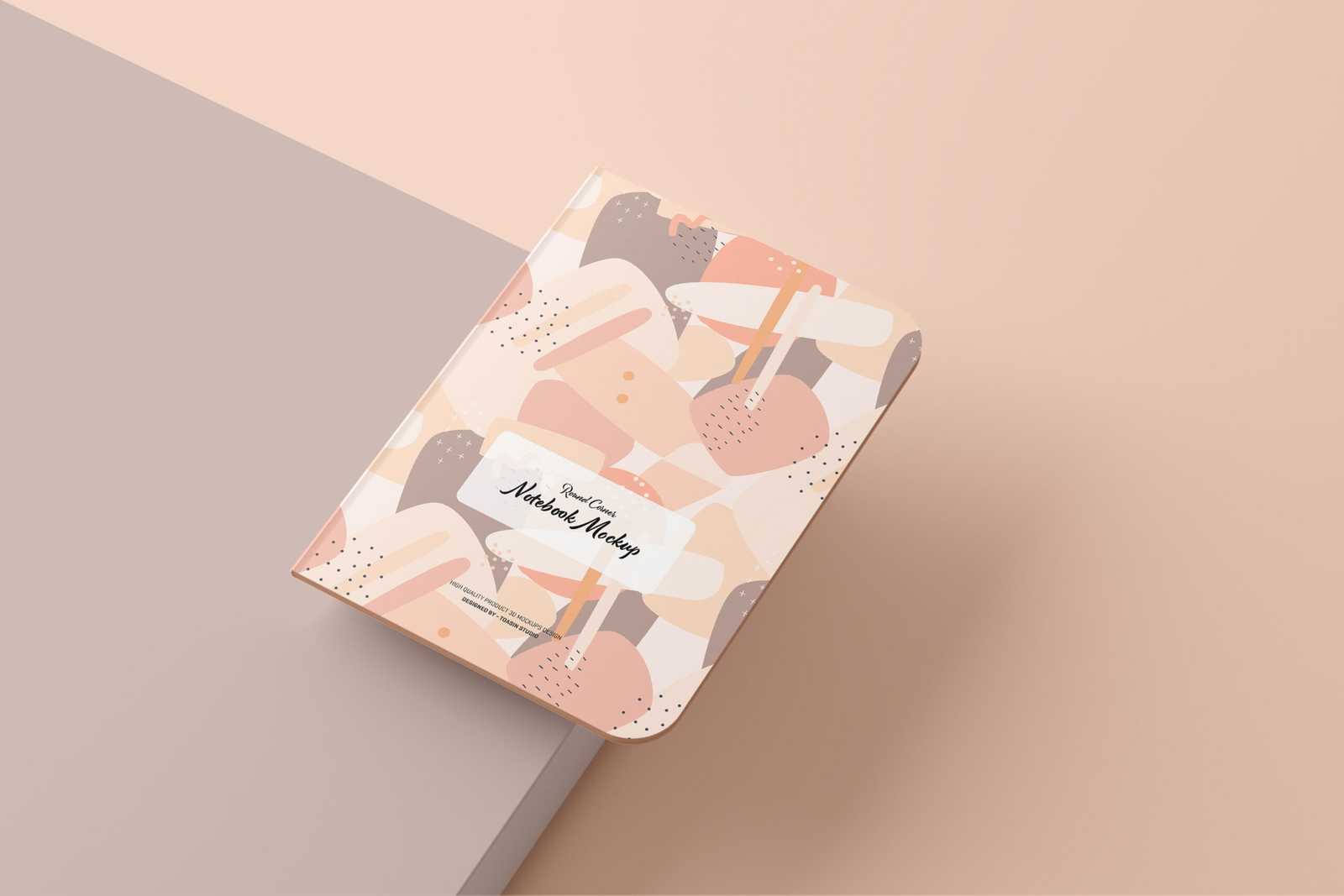 Free Round Corner Notebook Mockup