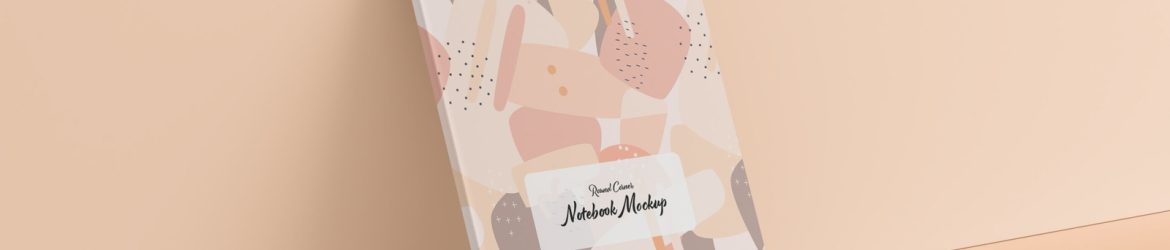 Free Round Corner Notebook PSD Mockup