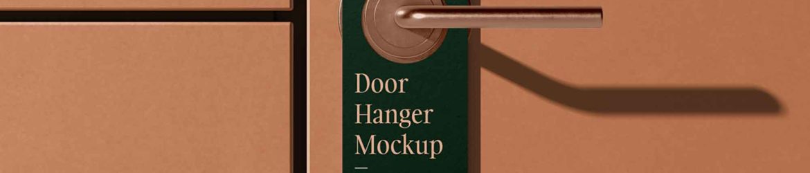 Free Round Corners Door Hanger Mockup PSD Free Round Corners Door Hanger Mockup PSD