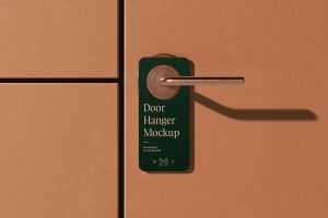Free Round Corners Door Hanger Mockup PSD