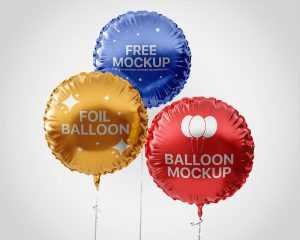 Free Round Foil Balloon Mockup PSD