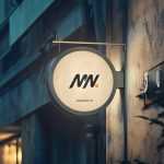 Free Round Hanging Signboard Mockup