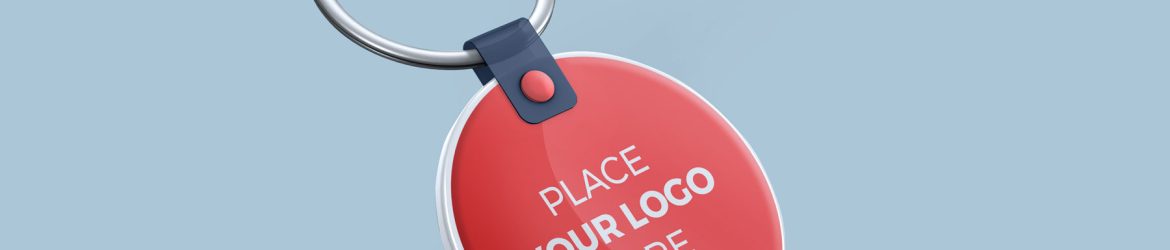 Free Round Keychain Logo Mockup PSD