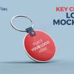 Free Round Keychain Logo Mockup PSD