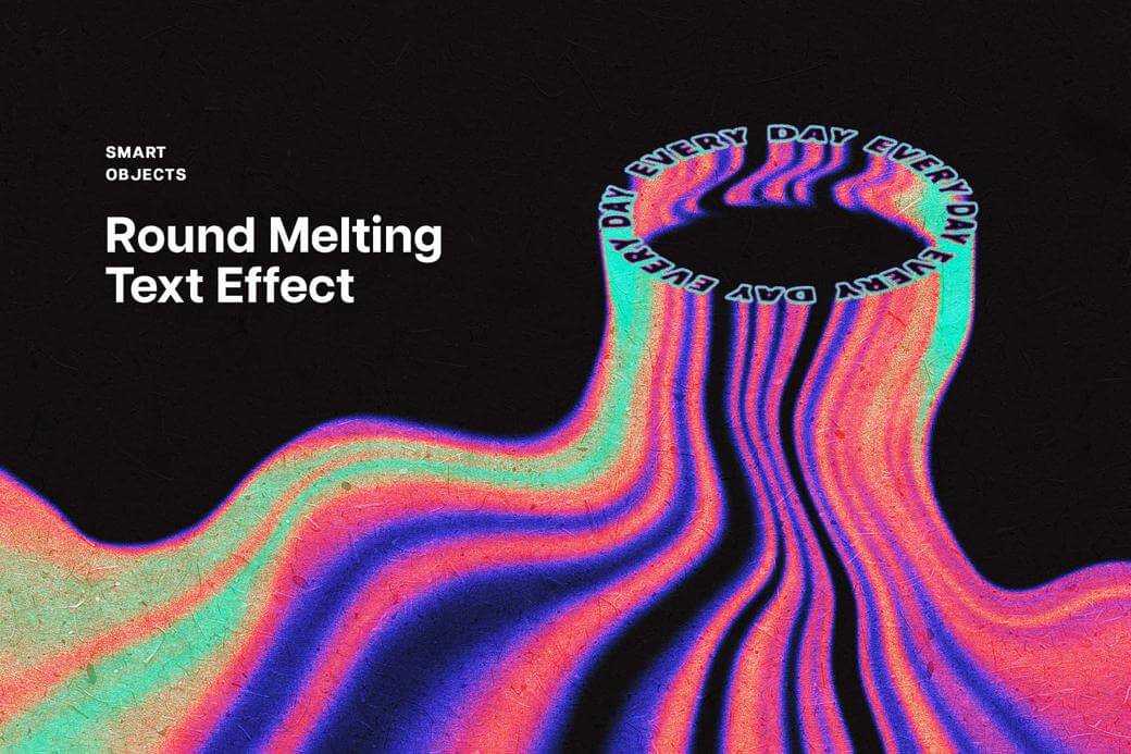 Free Round Melting Text Effect PSD