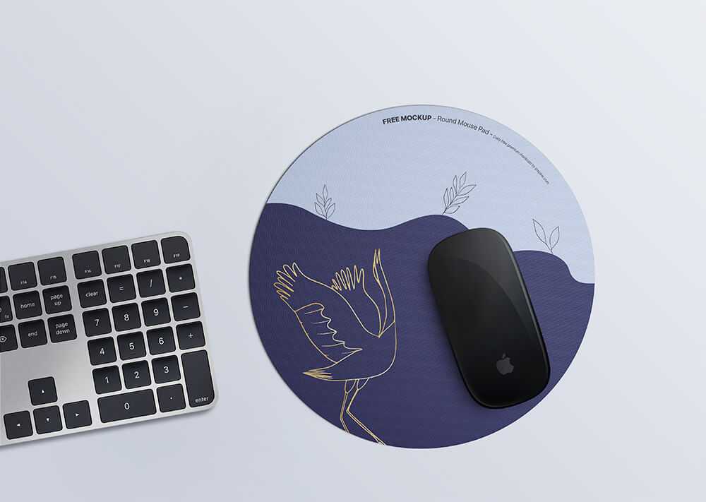 Free Round Mouse Pad Mockup PSD