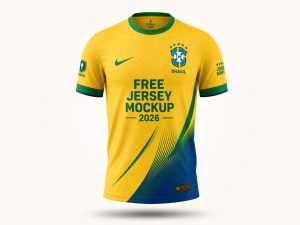 Free Round Neck Football Jersey Mockup PSD — World Cup 2026 Design | PsFiles
