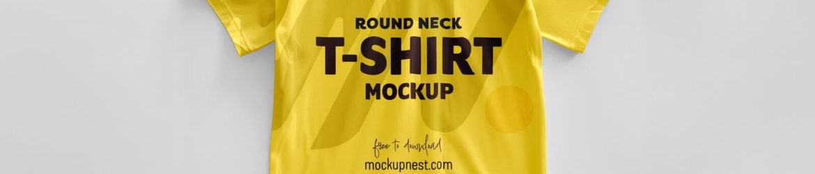 Free Round Neck T-Shirt Mockup PSD