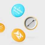 Free Round Pin Button Badge Mockup 3 PSD Set