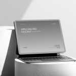 Free Round Podium iPad Pro + Keyboard Mockup PSD PSD