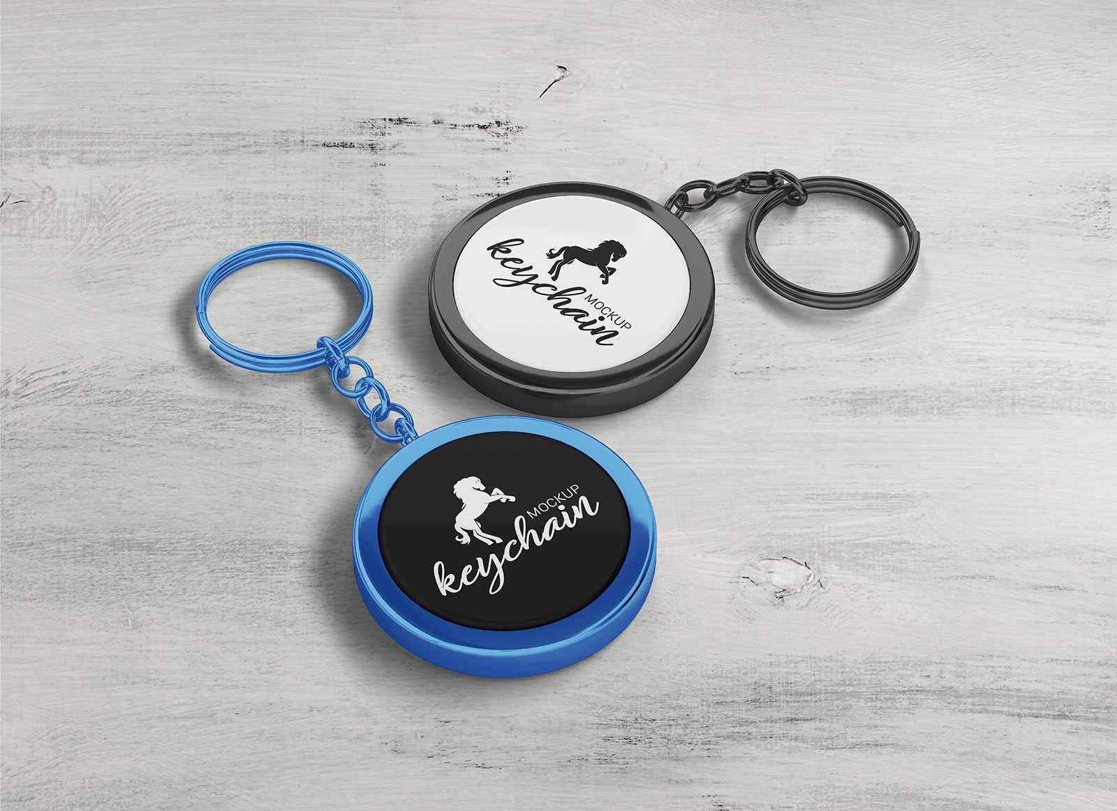 Free Round Shape Keychain Mockup Set PSD