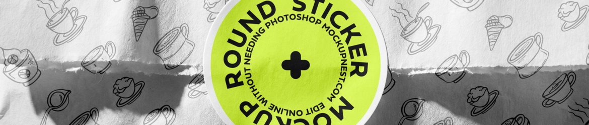 Free Round Sticker On Paper Bag Mockup