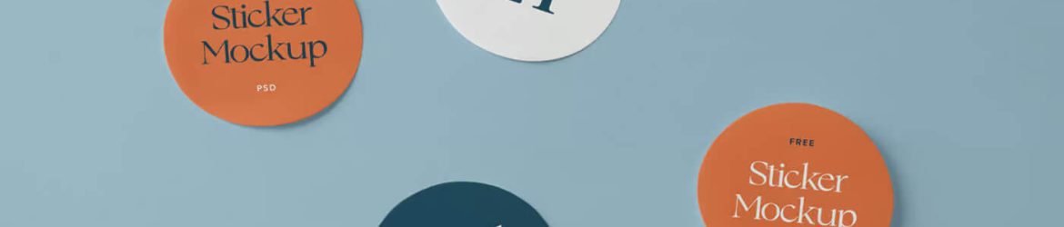 Free Round Stickers Mockup PSD