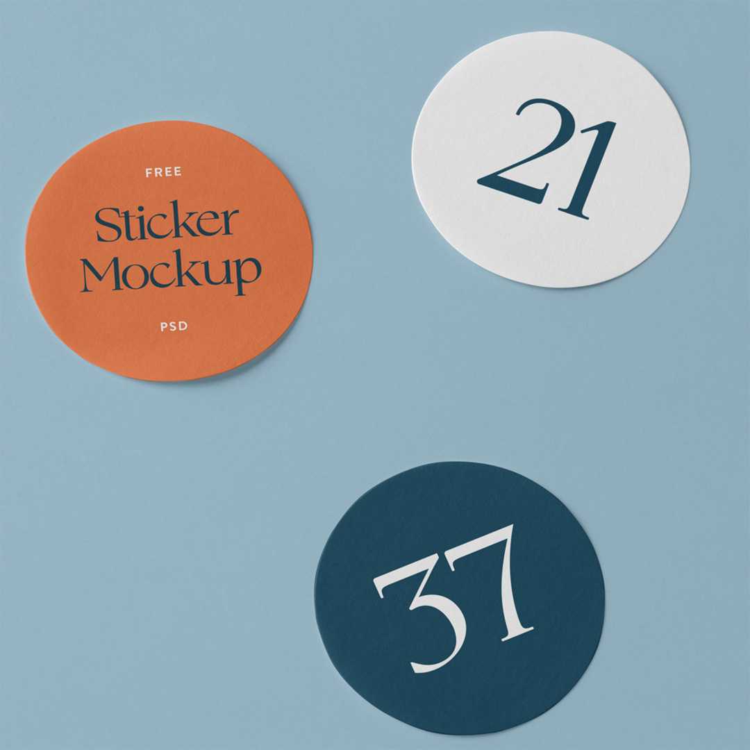 Free Round Stickers Mockup