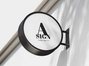 Free Round Street Shop Sign Logo Mockup 3 PSD set
