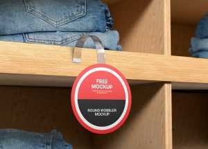 Free Round Wobbler Mockup PSD