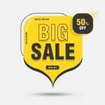 Free Rounded Big Sale Editable PSD Text Template file