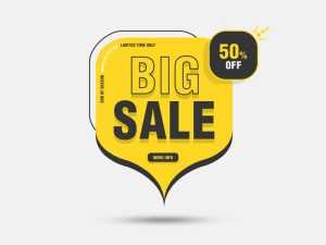 Free Rounded Big Sale Editable PSD Text Template file