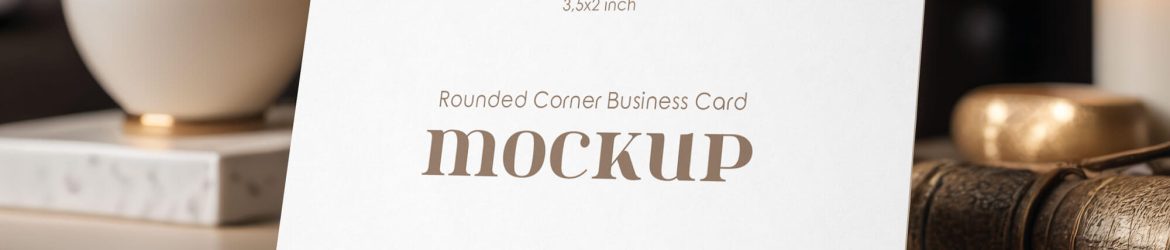 Free Rounded Corner Business Card Mockup PSD