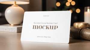 Free Rounded Corner Business Card Mockup PSD