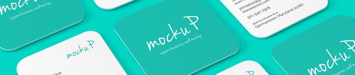Free Rounded Corner Square Business Card Mockup Free Rounded Corner Square Business Card Mockup