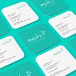 Free Rounded Corner Square Business Card Mockup