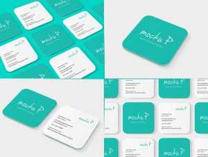 Free Rounded Corner Square Business Card Mockup PSD