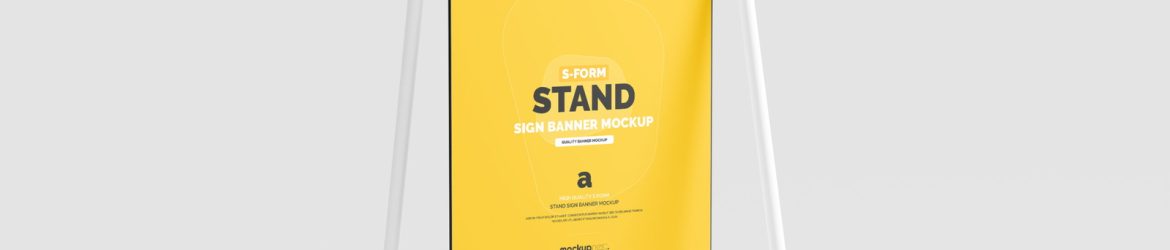 Free S-Form Banner Stand Mockup