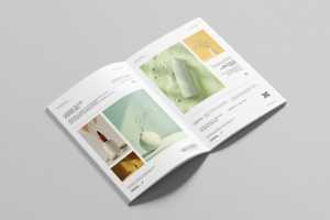 Free Saddle Stitch A4 Brochure Mockup PSD - Open Magazine Presentation