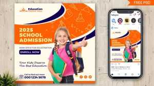 Free School Admission Started Free Instagram Post Design PSD Template