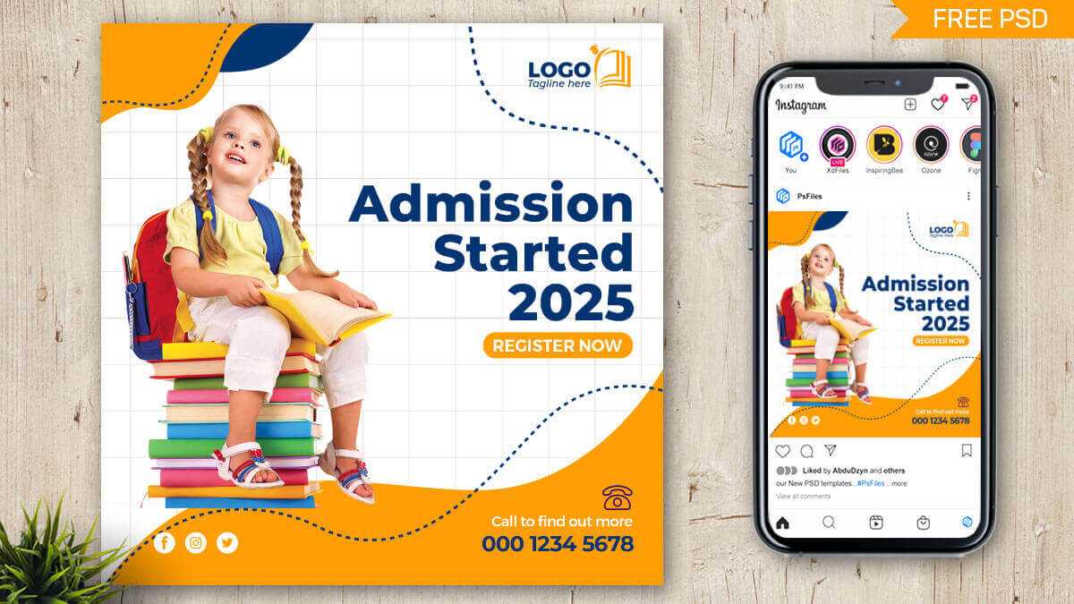 Free School Admission Started Free Instagram Post Design PSD Template