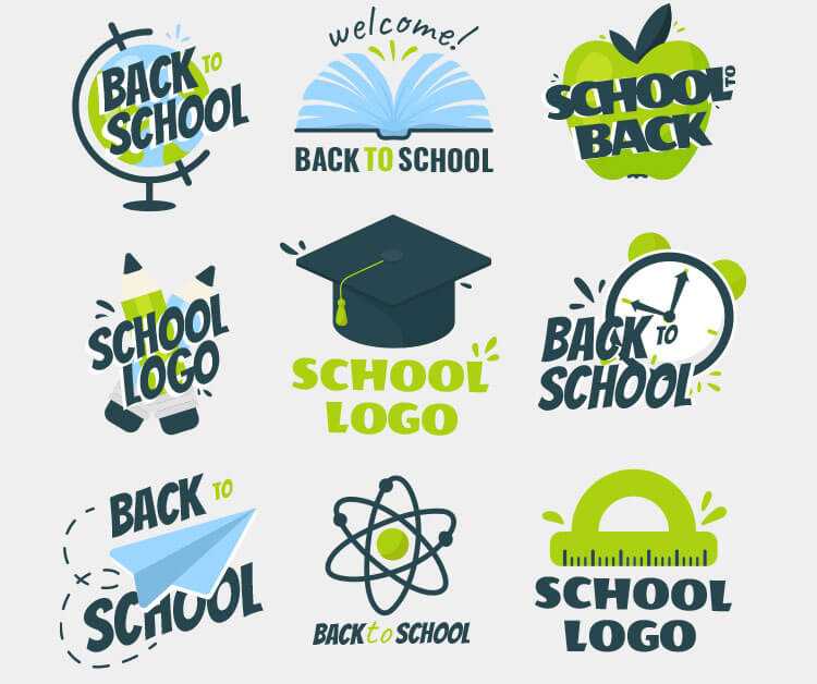 Free School Education Logos Design Templates in EPS + PSD file