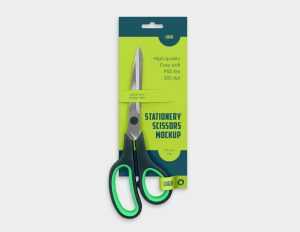 Free Scissors Mockup Hanging Package PSD