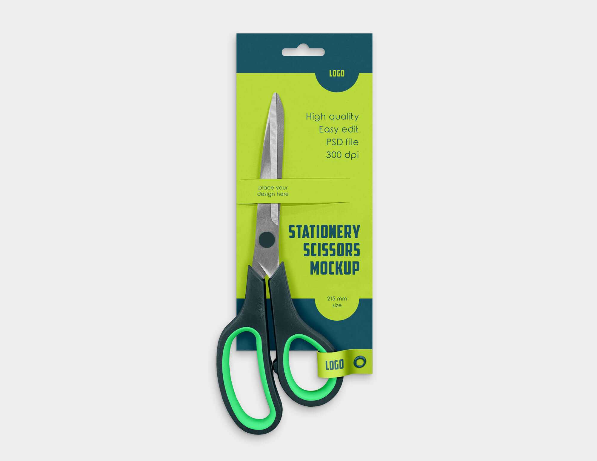 Free Scissors Mockup Hanging Package PSD