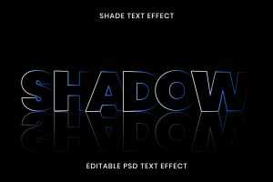 Free Shadow Line Text Effect PSD