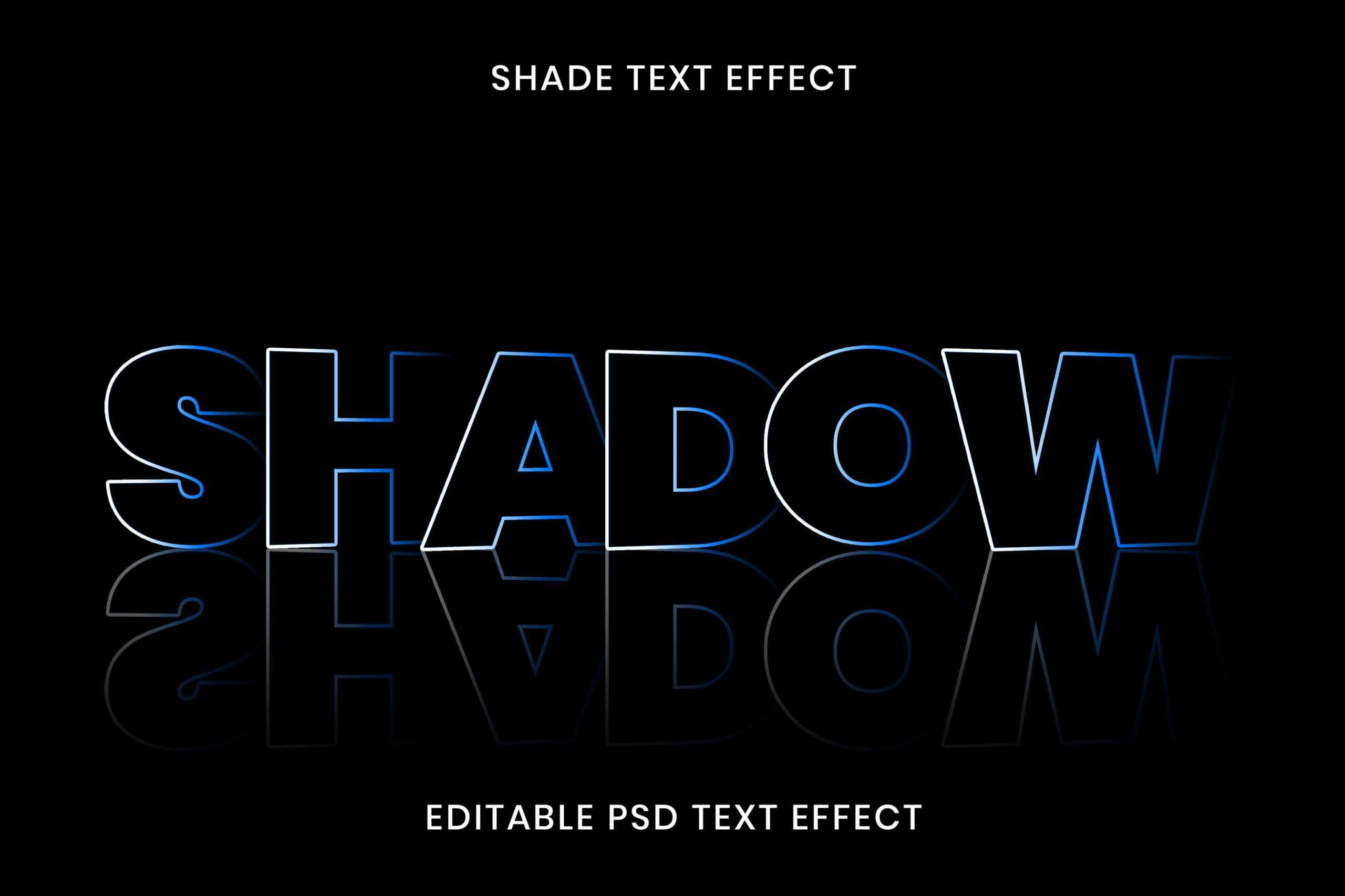 Free Shadow Line Text Effect PSD