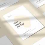 Free Shadow Overlay A4 Paper Flyer Mockup PSD Set