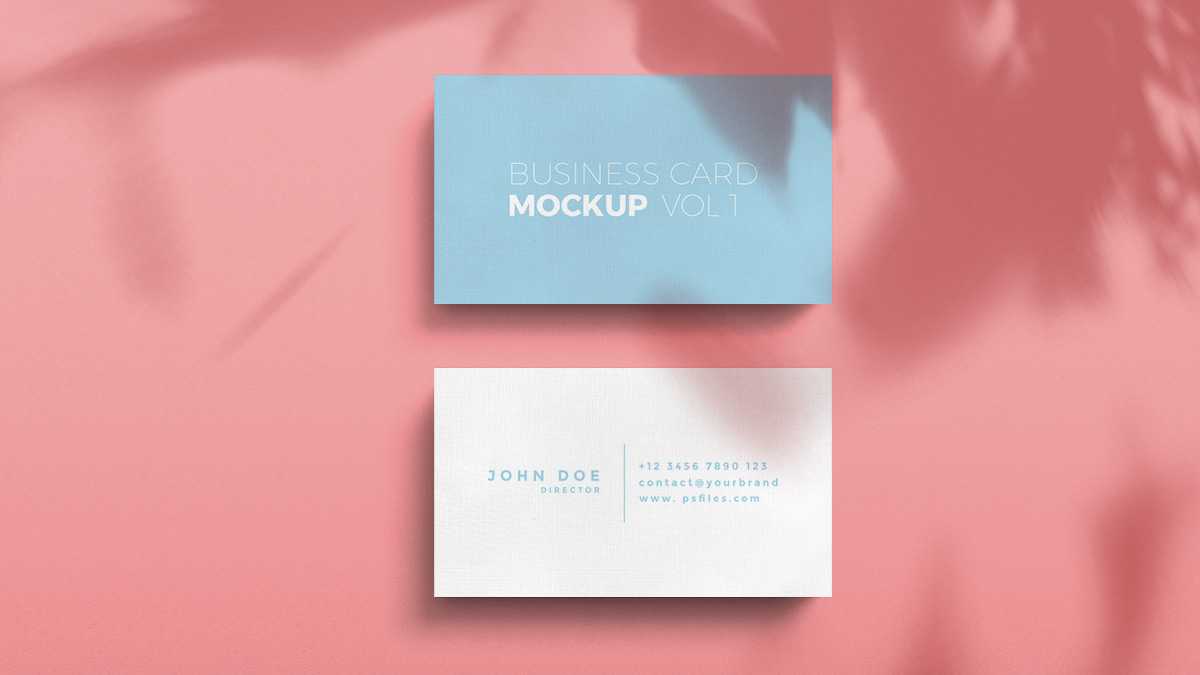 Free Shadow Overlay Business Card Mockup PSD