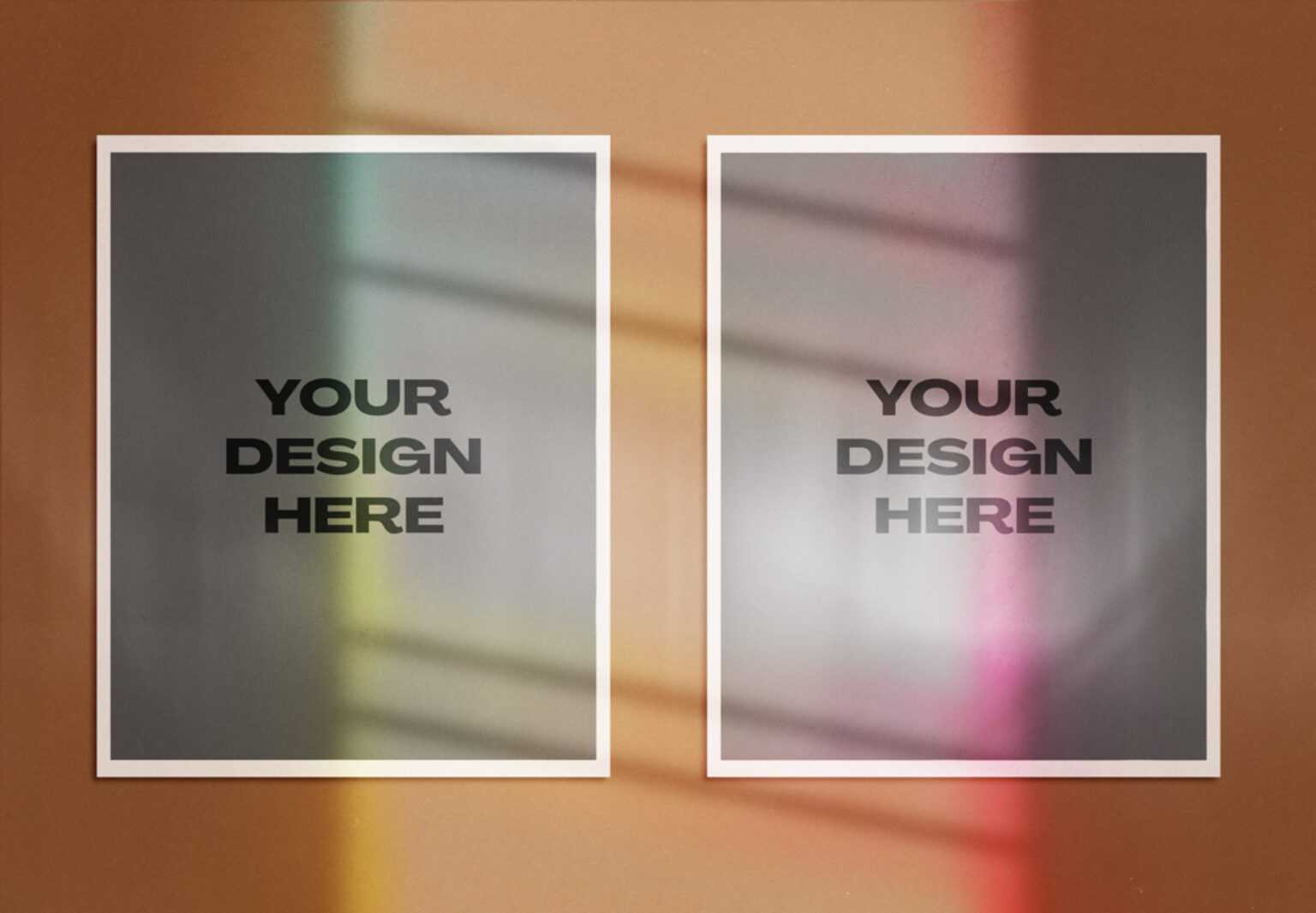 Free Shadow Overlay Posters Mockup PSD