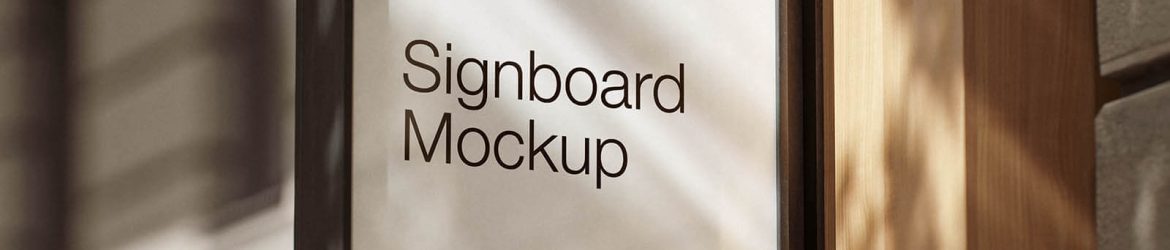 Free Shadow Overlay Square Signboard Mockup PSD Set