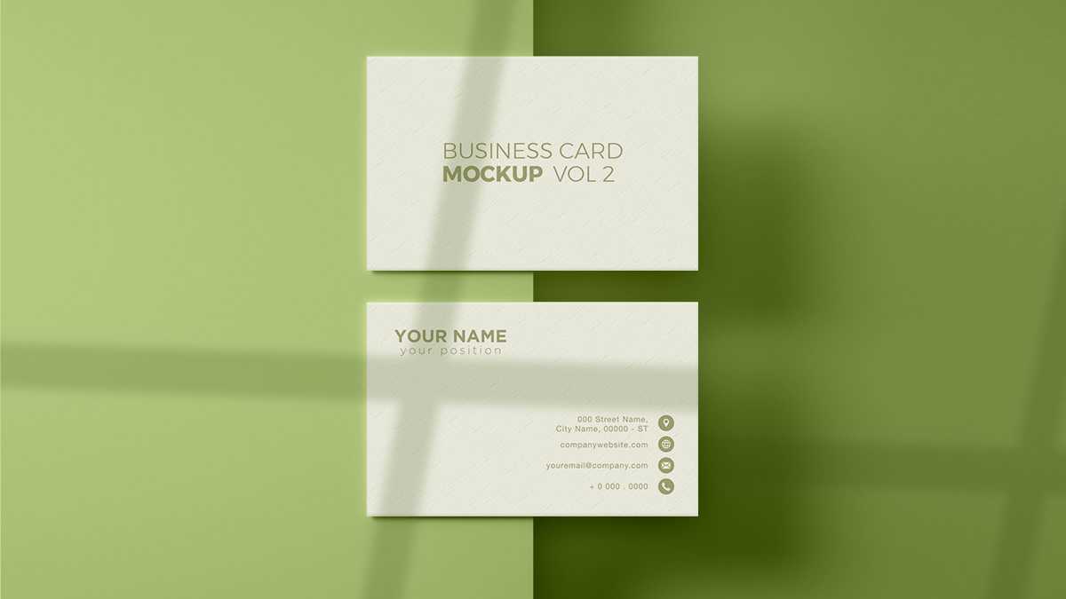Free Shadow Overlay Textured Business Card Mockup Vol-2 PSD