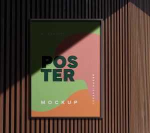 Free Shadow Overlayer Portrait Poster Mockup PSD