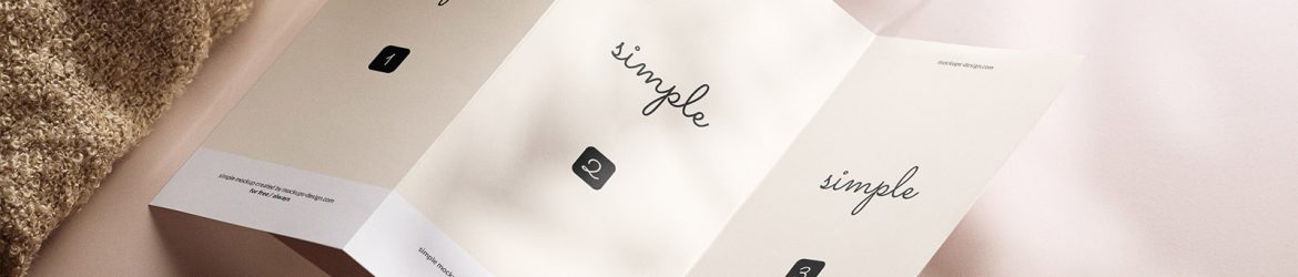 Free Shadow Tri-Fold Brochure Mockup PSD