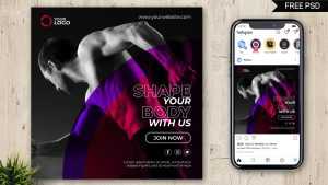 Free Shape your Body Social Media Promo Post PSD Template